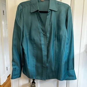 Ann Taylor silk turquoise blouse